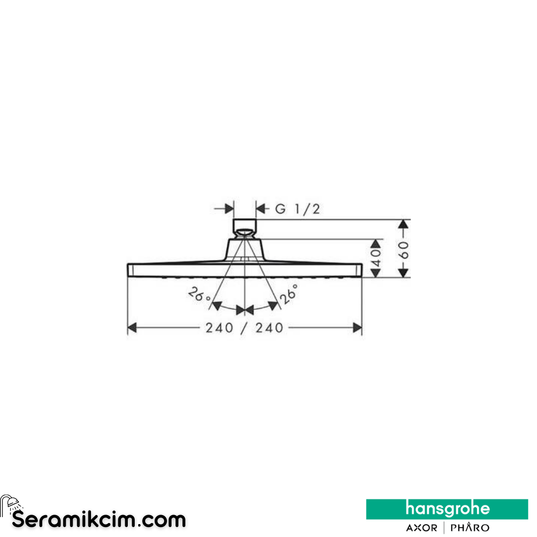 Hansgrohe Crometta E Ecosmart+Tepe Duşu 240 1 Jet Krom 26727000
