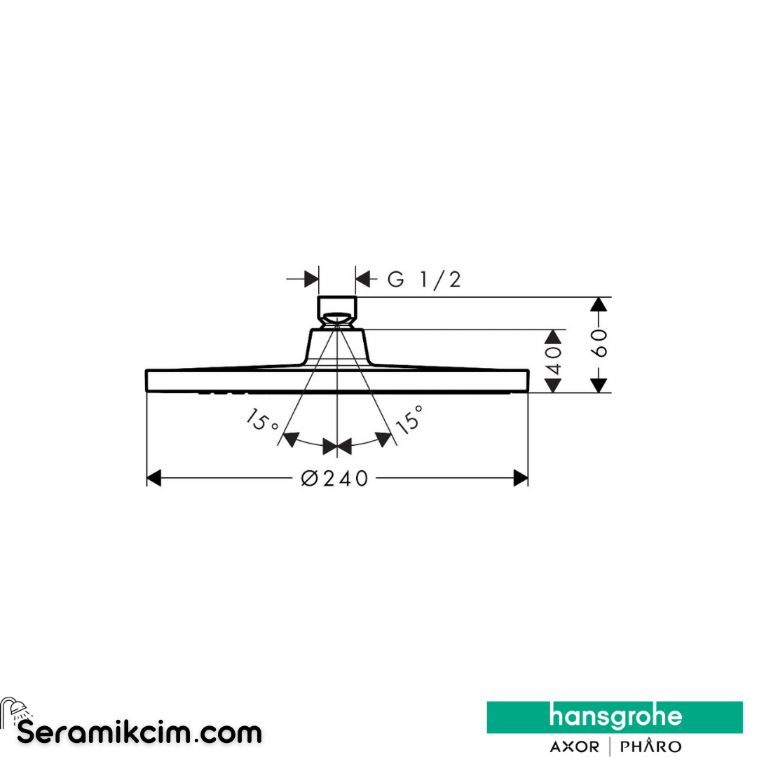 Hansgrohe Crometta S 240 Tepe Duşu Ecosmart Mat Siyah 26724670