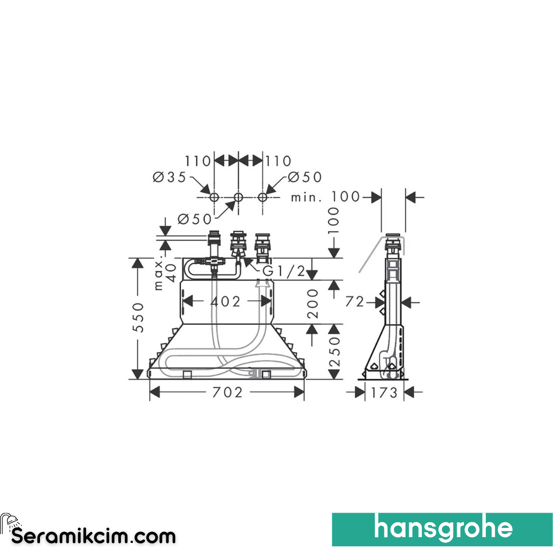 Hansgrohe Del. Küvet Bataryası İçin İç Set 13437180