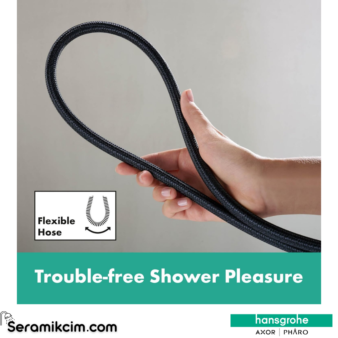 Hansgrohe Designflex Textile Duş Hortumu 160 Cm Mat Siyah Krom 28260340