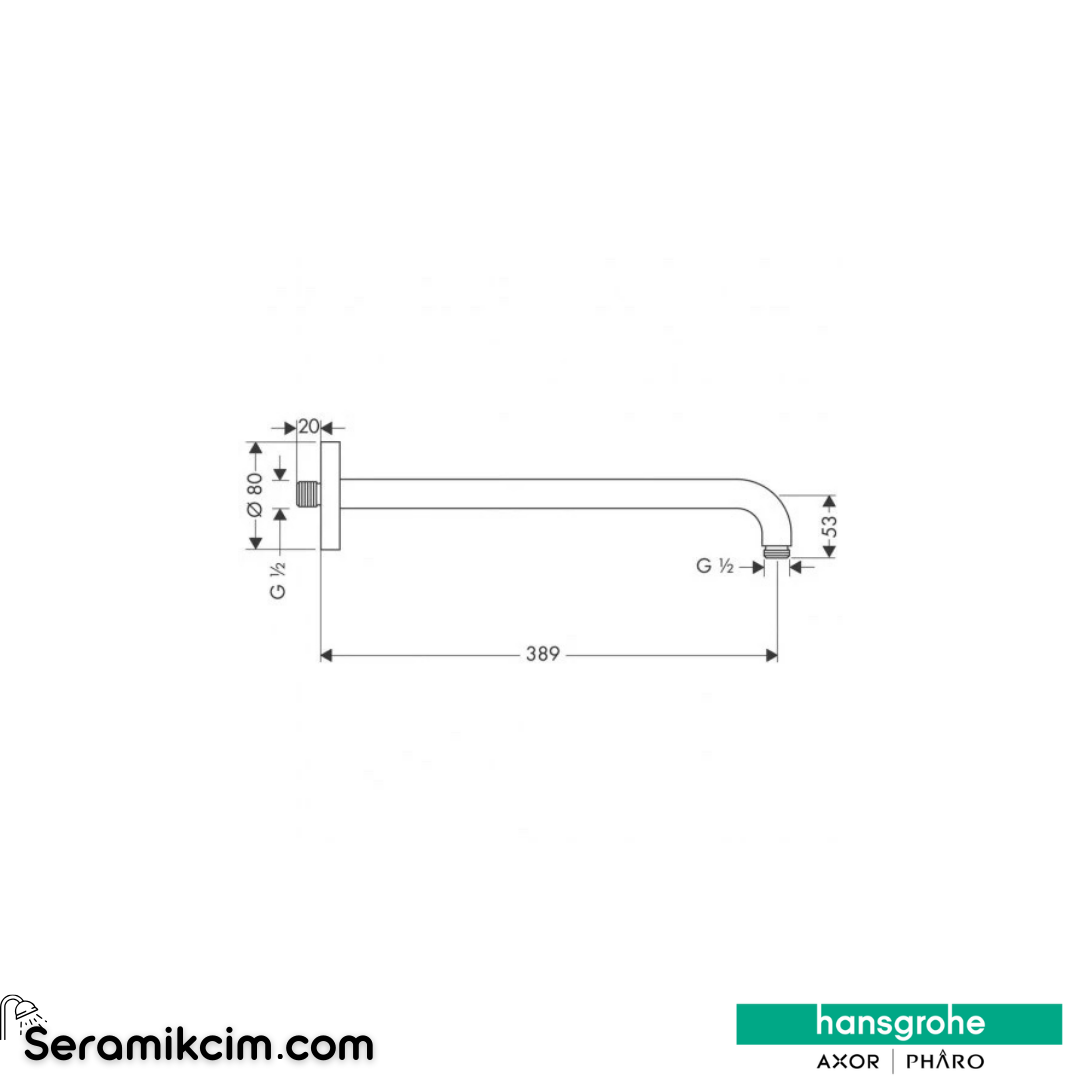 Hansgrohe Duş Dirseği 389 Mm Mat Siyah 27413670