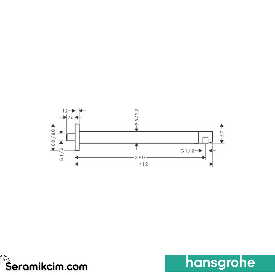 Hansgrohe Duş Dirseği 39 Cm 24337140