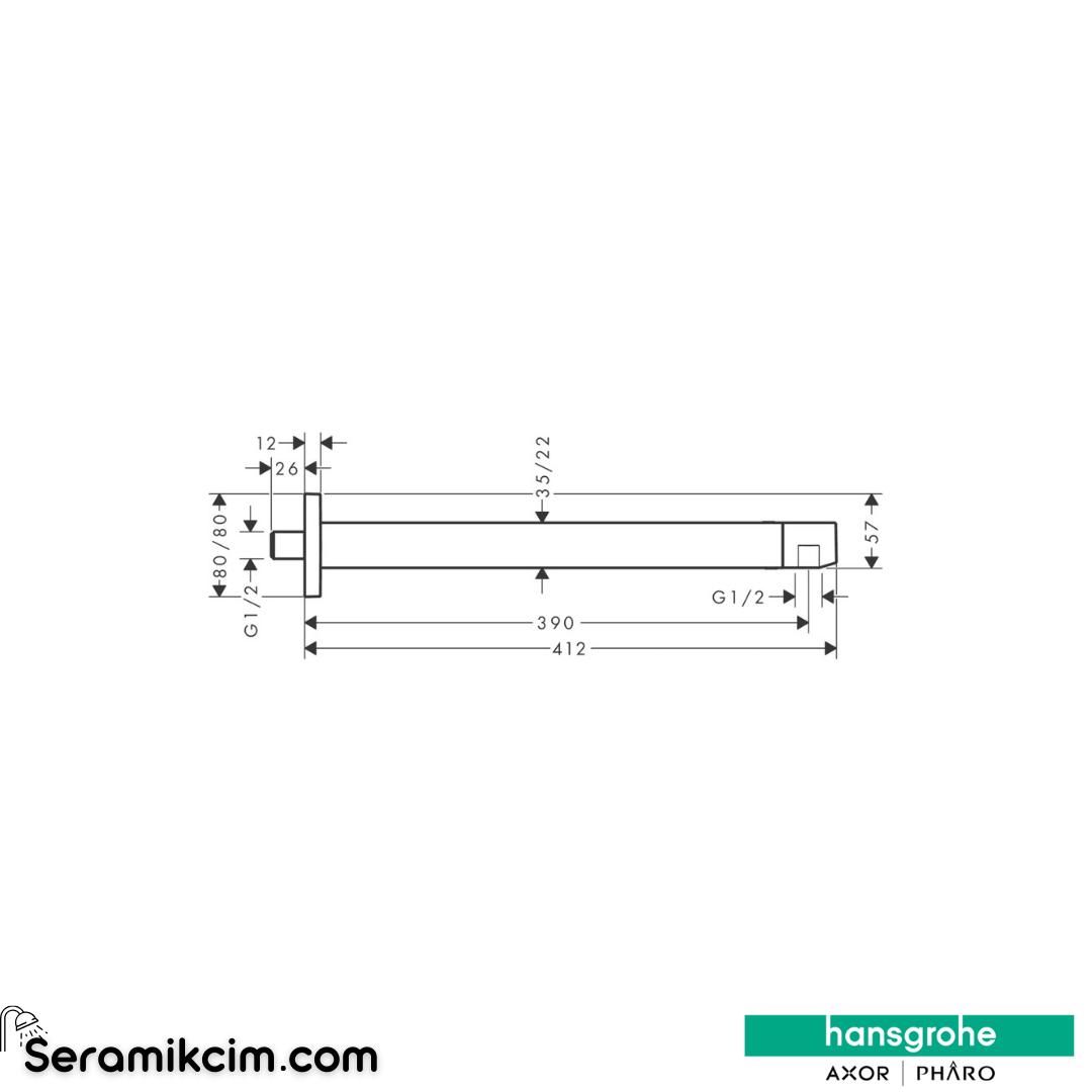 Hansgrohe Duş Dirseği 39 Cm Mat Siyah 24337670