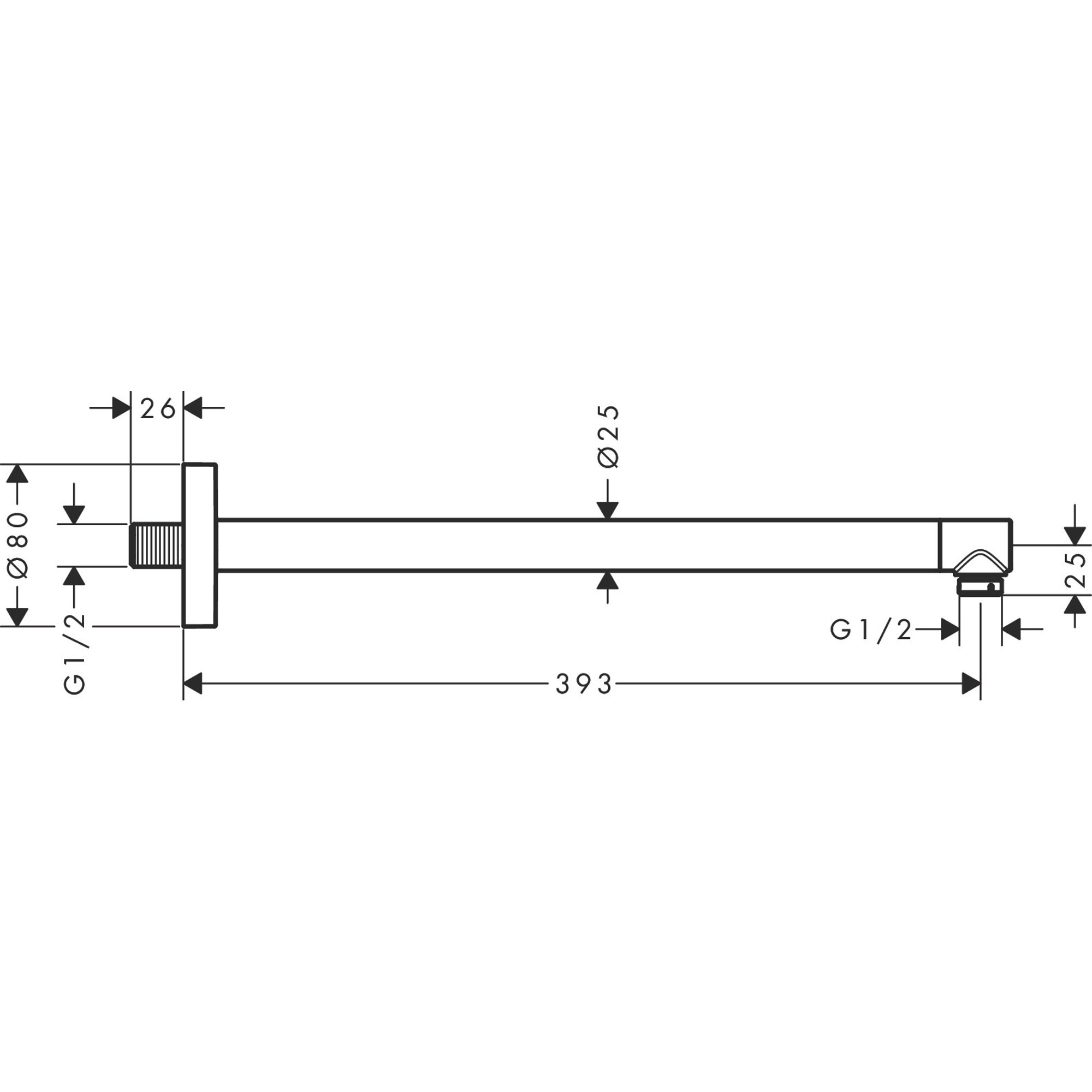 Hansgrohe Duş Dirseği S 39 Cm 24357000