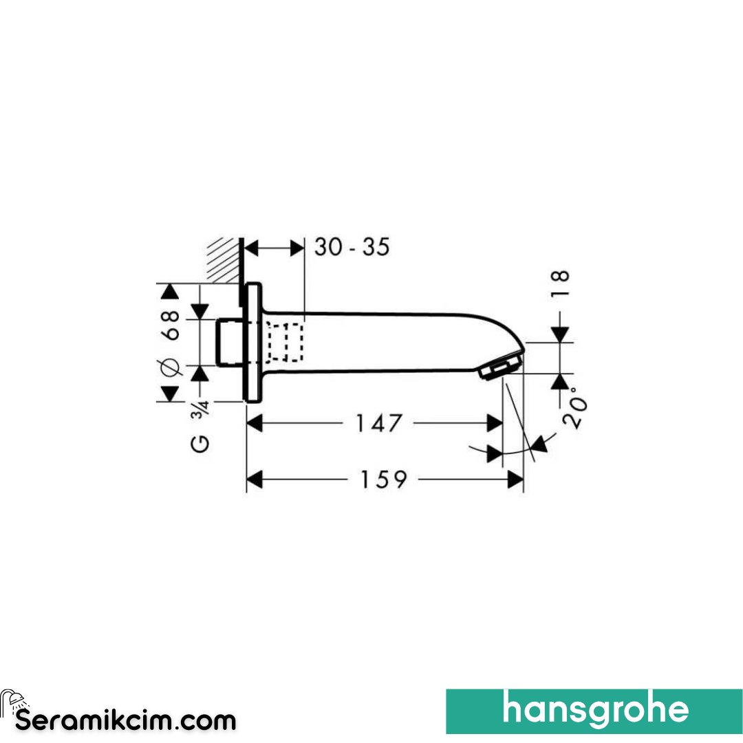 Hansgrohe E Design Krom 13414000