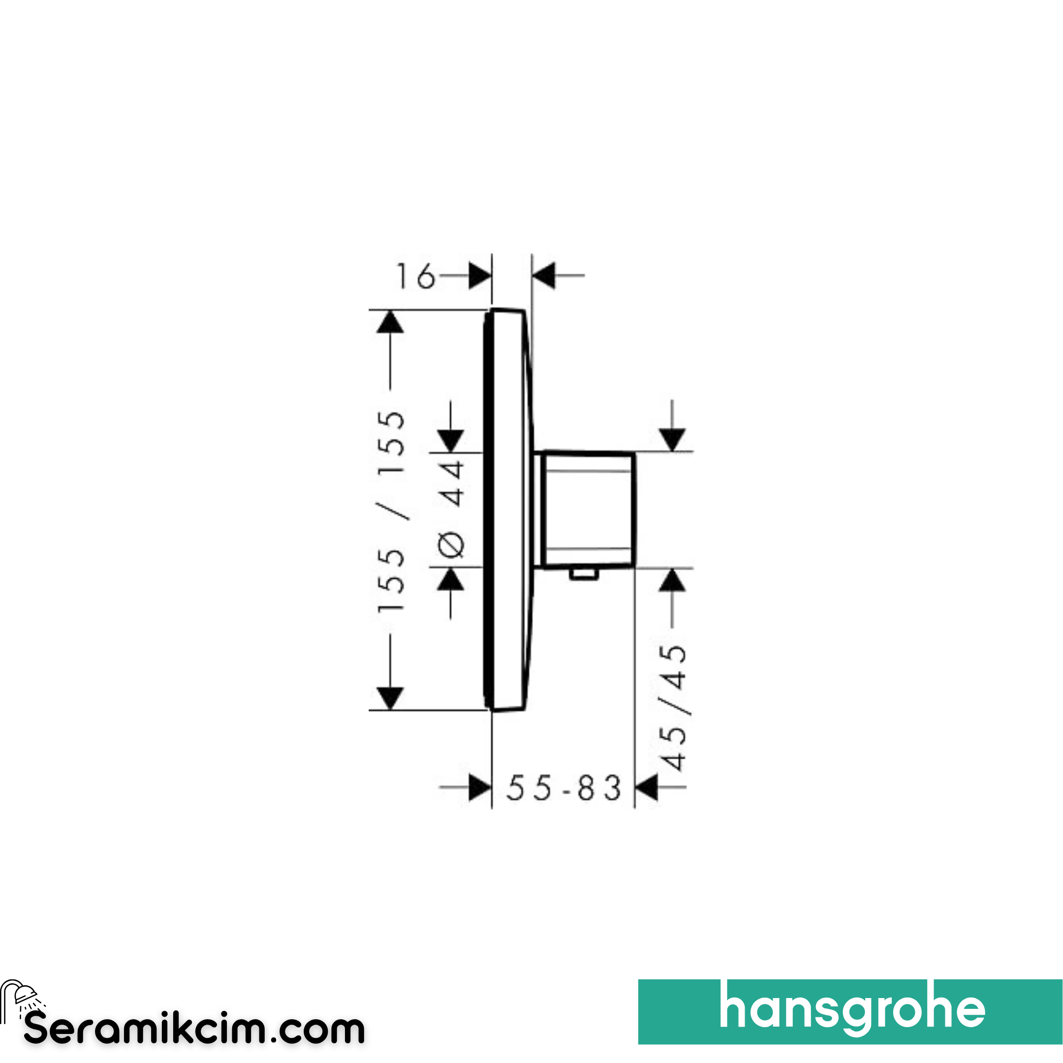 Hansgrohe Ecosmart E Ankastre Banyo Bataryası Termostatik 37 L/Dk 15705000