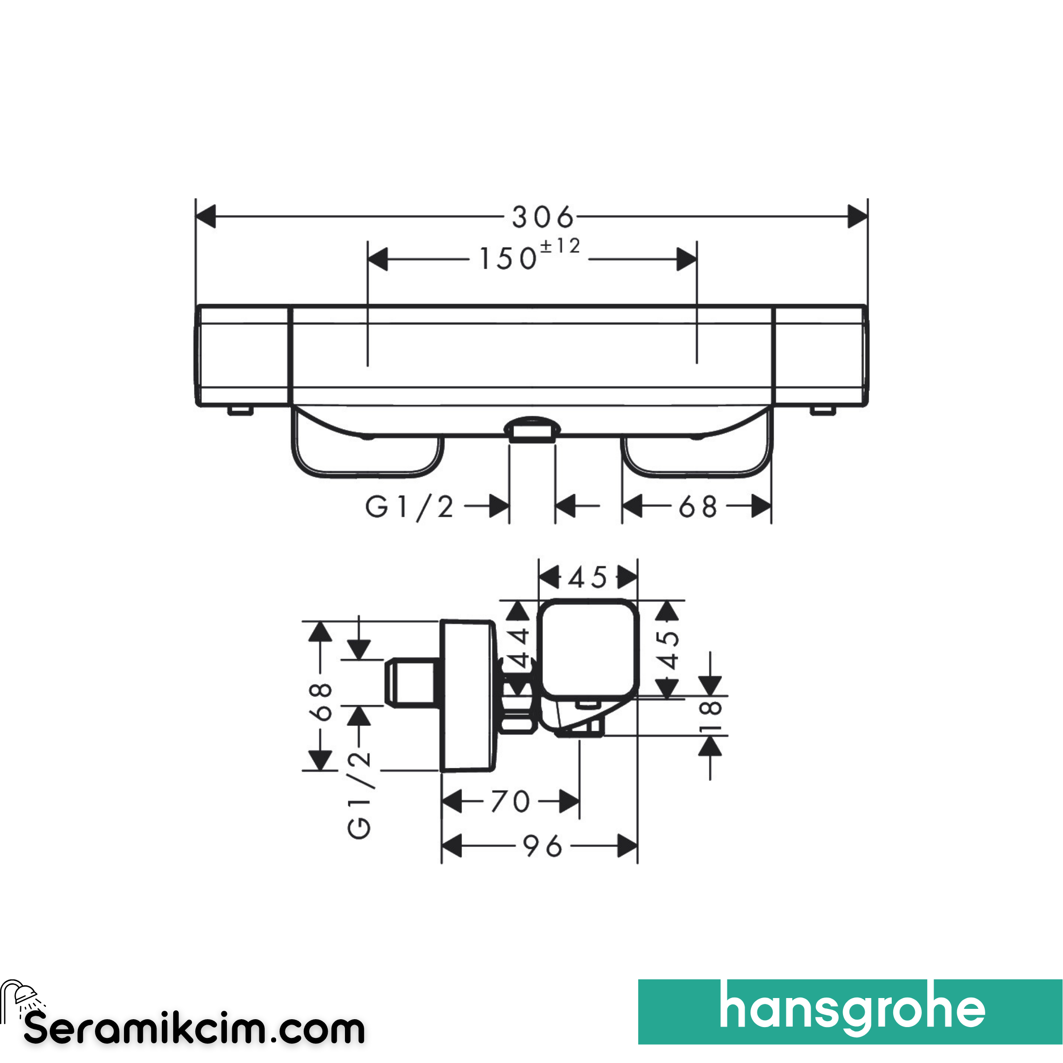 Hansgrohe Ecosmart E Duş Termostatı Krom 15773000