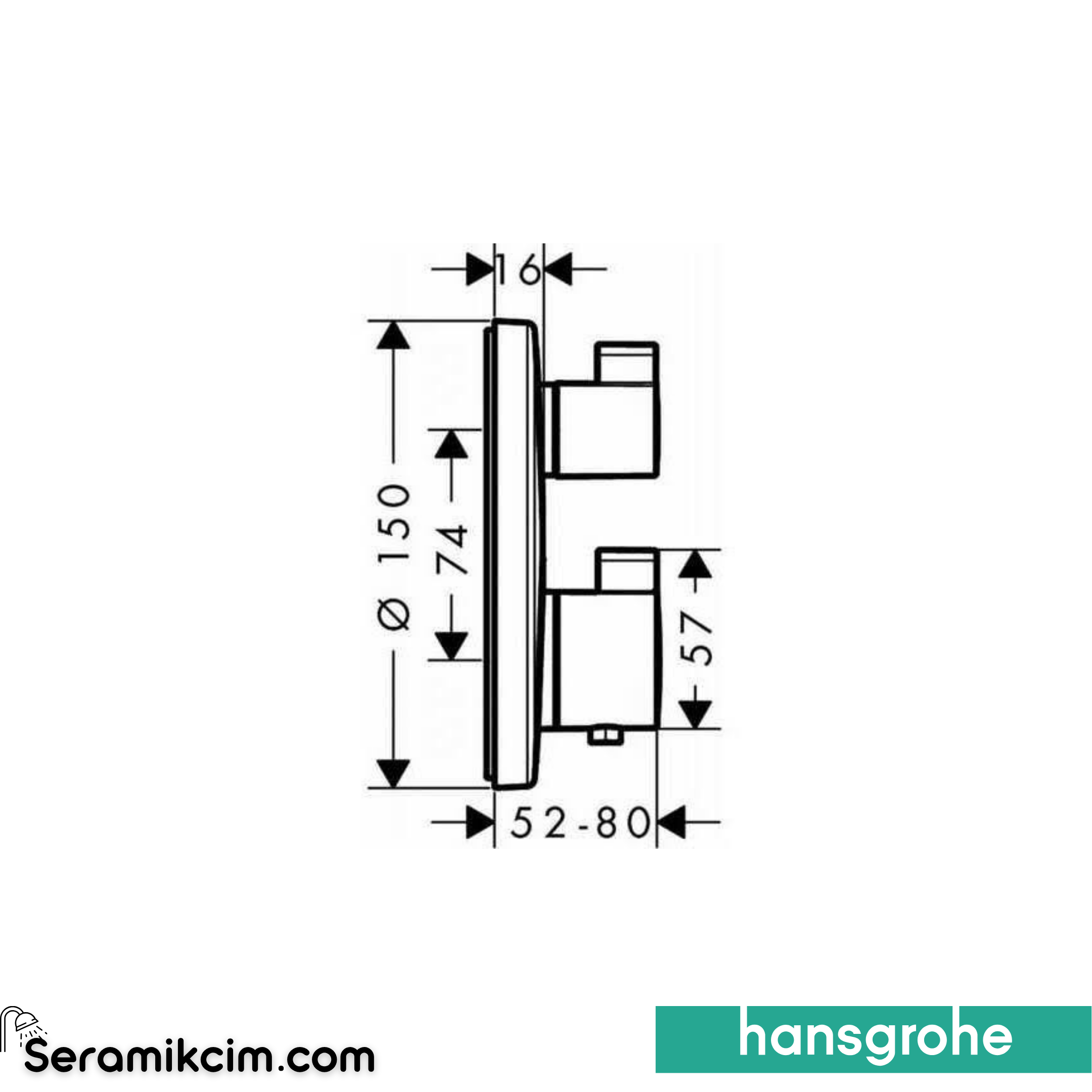 Hansgrohe Ecosmart S 2 Çıkış İçin Termostatik Banyo Bataryası Parlak Altın 15758990