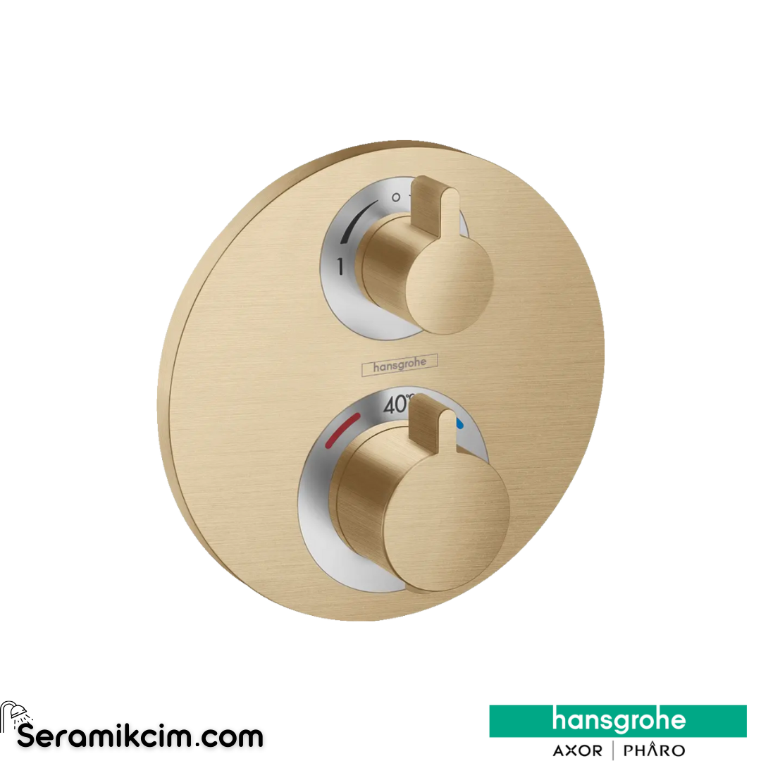 Hansgrohe Ecosmart S Ankastre Banyo Bataryası Termostatik 2 Çıkış Mat Bronz 15758140
