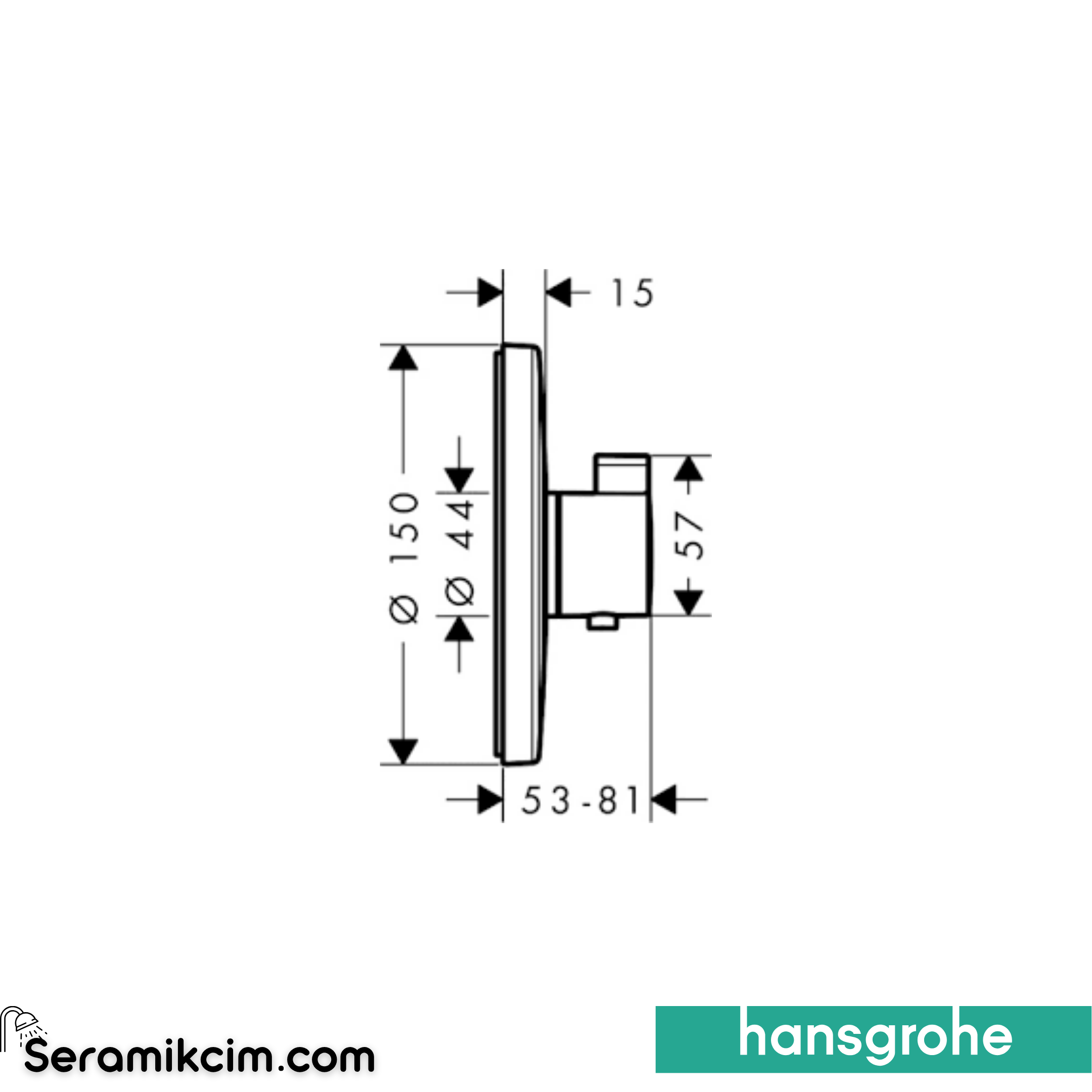 Hansgrohe Ecosmart S Ankastre Termostatik Banyo Bataryası 37 L/Dk Krom 15755000