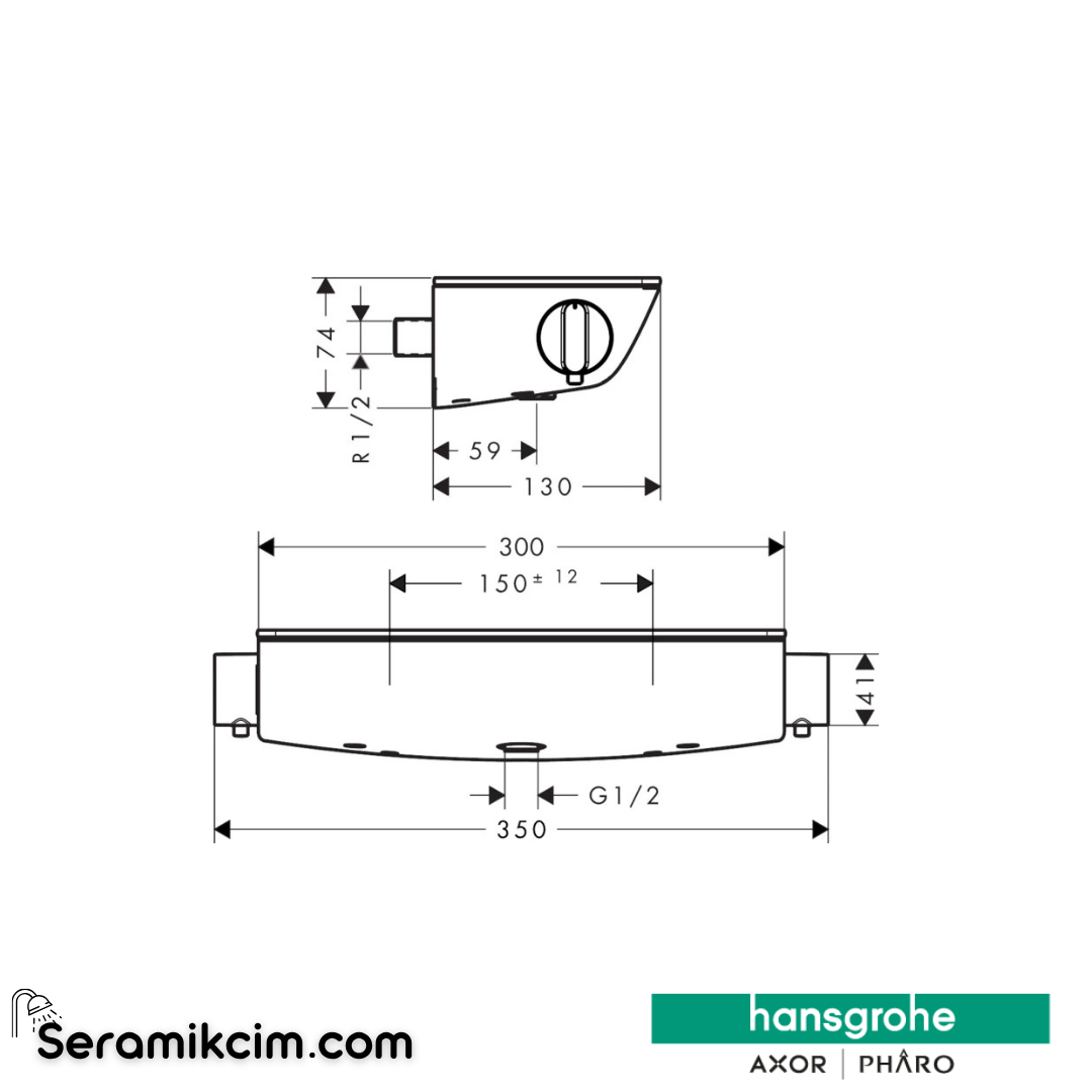 Hansgrohe Ecosmart Select Termostatik Duş Bataryası Aplike Krom 13111000