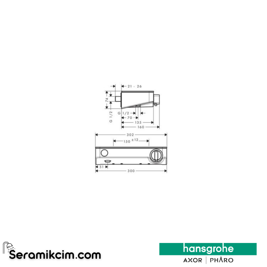 Hansgrohe Ecosmart Select Termostatik Duş Bataryası 13171400