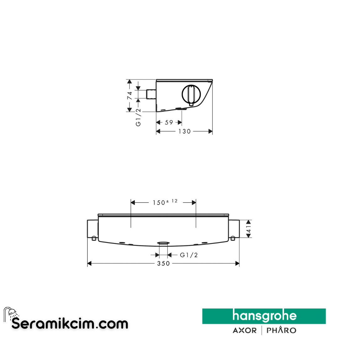 Hansgrohe Ecosmart Termostatik Duş Bataryası Aplike Krom 13161000