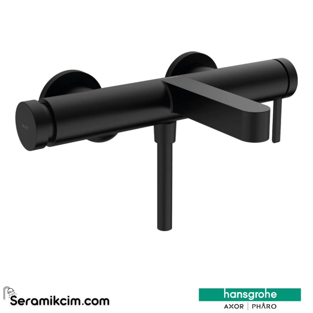 Hansgrohe Finoris Tek Kollu Banyo Bataryası Aplike Montaj Satin Siyah 76420670 - 76420670