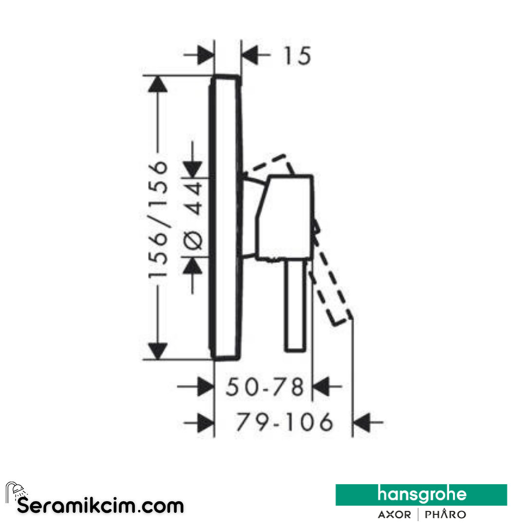 Hansgrohe Finoris Tek Kollu Duş Bataryası Ankastre Montaj 76615700 - 76615700
