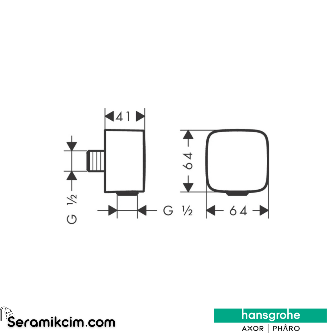 Hansgrohe Fixfit Duş Çıkış Dirseği Çek-Valf Mat Bronz 26457140