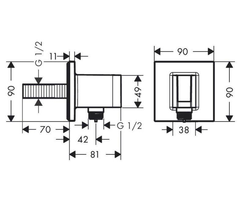 Hansgrohe Fixfit E Duş Askılı Çıkış Dirseği 26889000 - 26889000