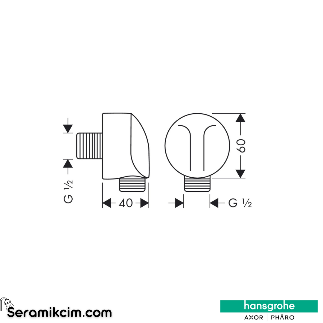 Hansgrohe Fixfit El Duşu Çıkışı Krom 27454000