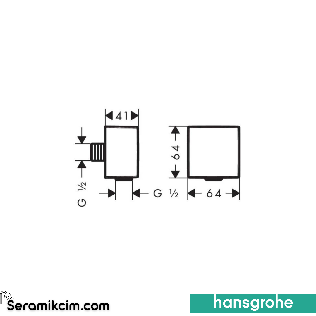 Hansgrohe Fixfit S Kare Gönye Çıkış Mat Bronz 26455140