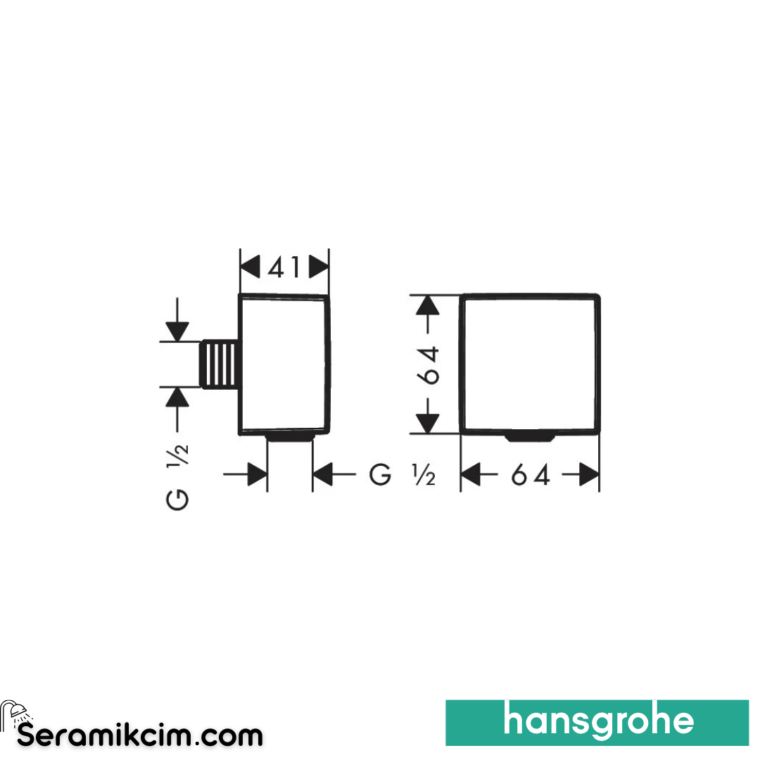 Hansgrohe Fixfit S Square Duş Çıkış Dirseği Çekvalf 26455000
