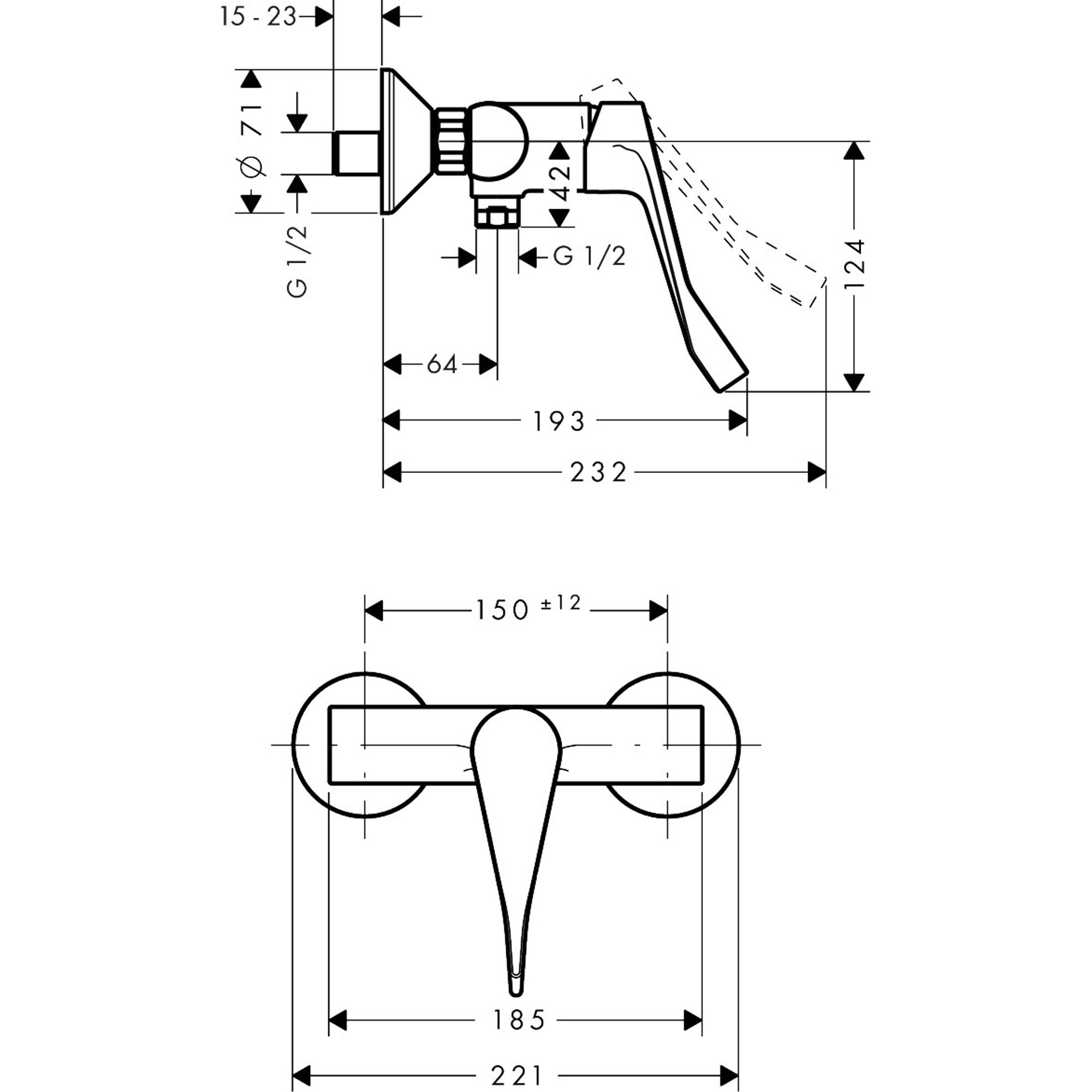 Hansgrohe Focus Duş Bataryası Krom 31916000