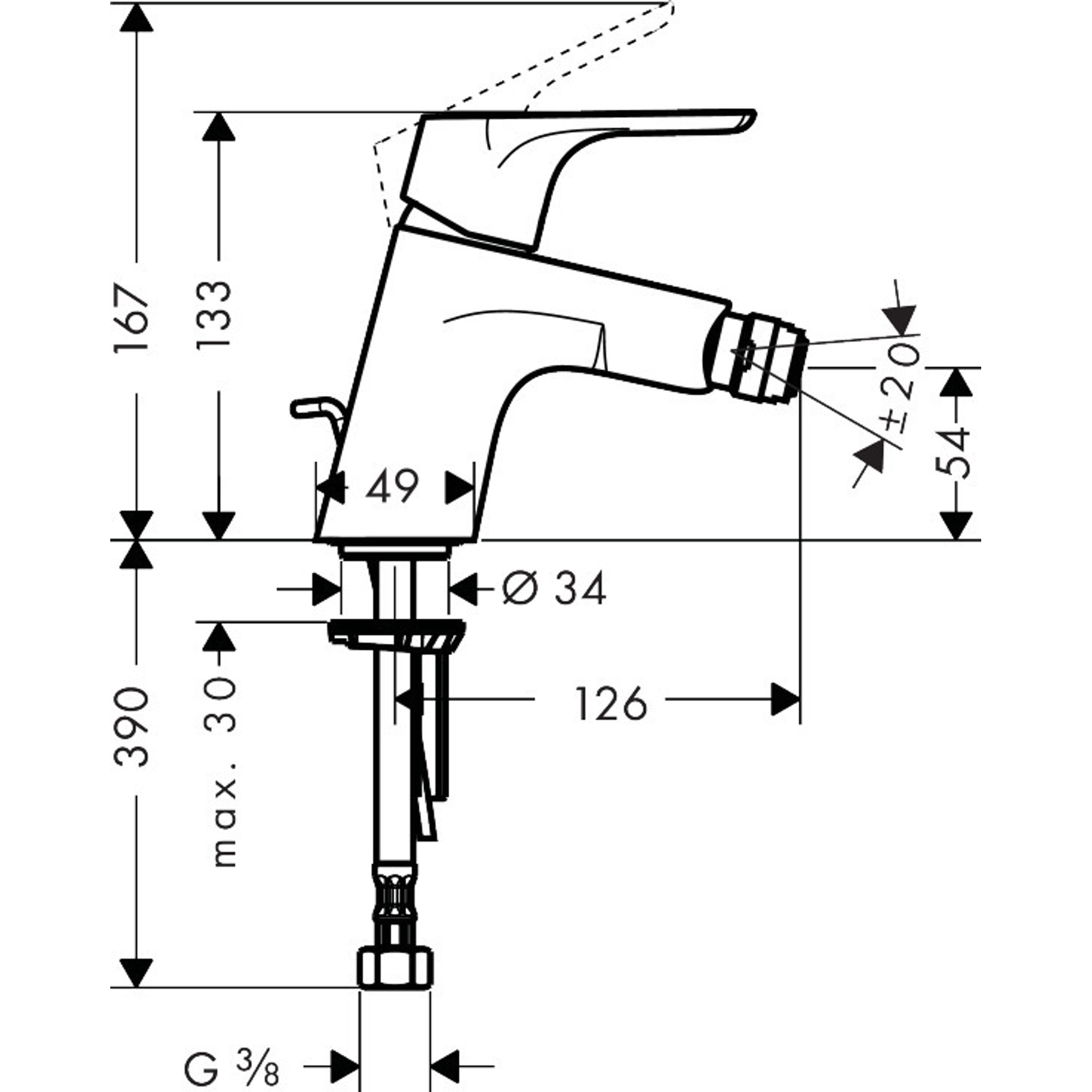 Hansgrohe Focus E2 Bide Bataryası Krom 31920000