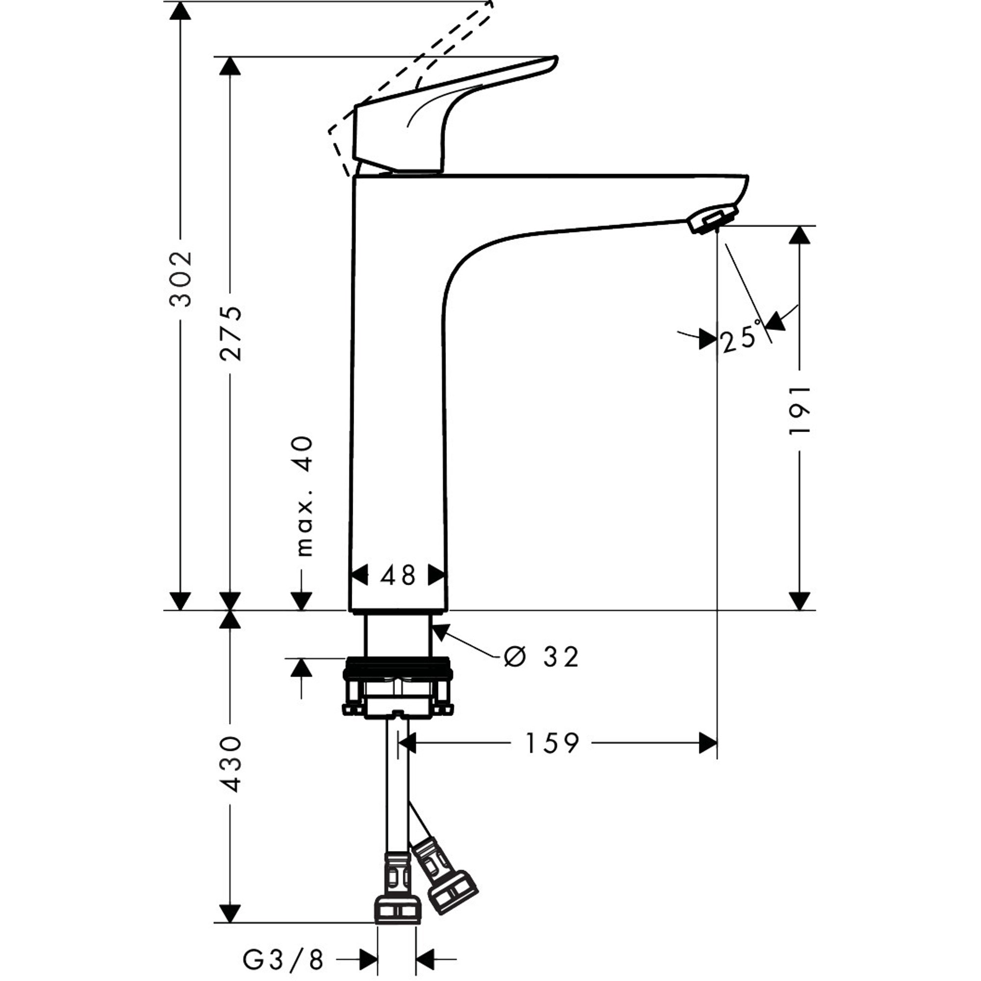 Hansgrohe Focus E2 Çanak Lavabo Bataryası, 31518000