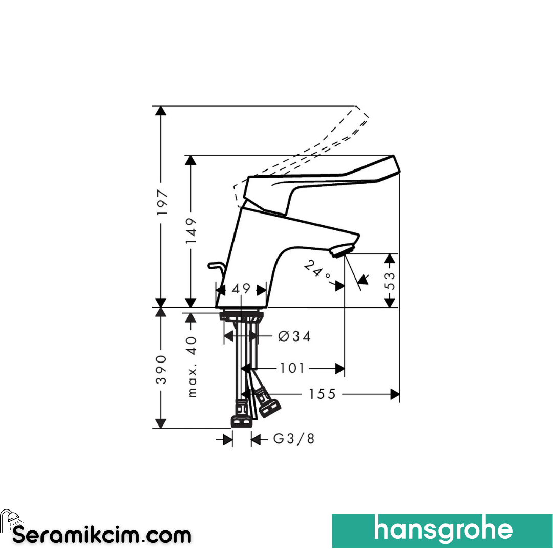 Hansgrohe Focus Lavabo Bataryası Krom 31910000