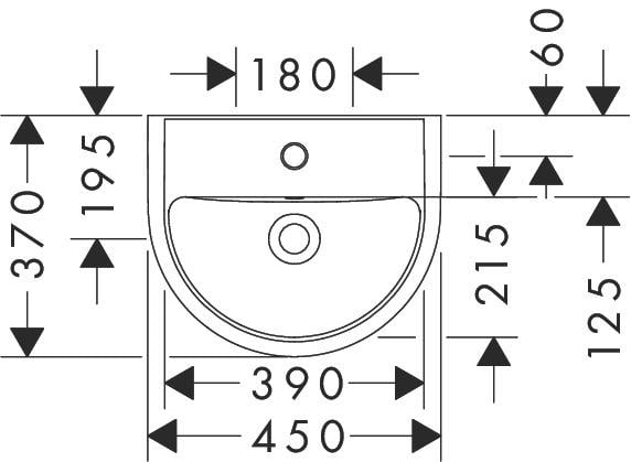 Hansgrohe Gladelake S Hrb450X370 W.Tph Wh