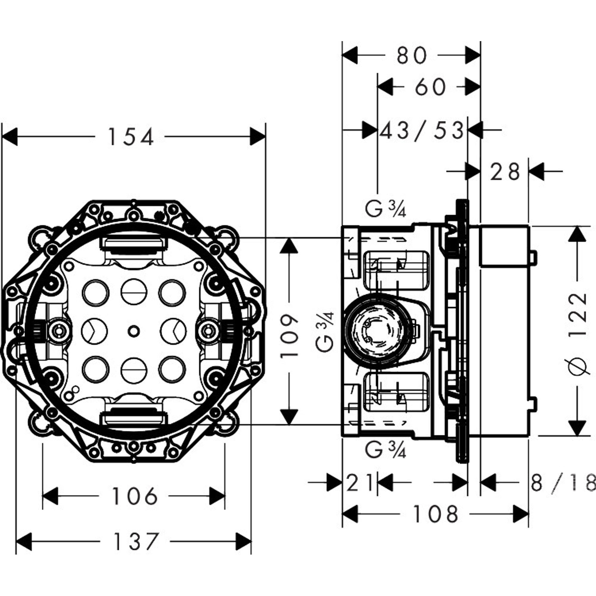 Hansgrohe İbox Universal Ankastre İç Set Aç Kapa 1850180