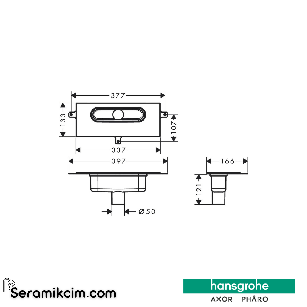 Hansgrohe İç Set Linear Duş Kanalı İçin Dikey Kurulum 1002180