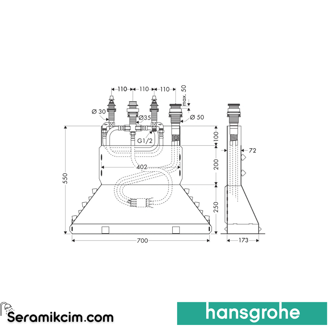 Hansgrohe Küvet Bataryası İçin İç Set 13444180