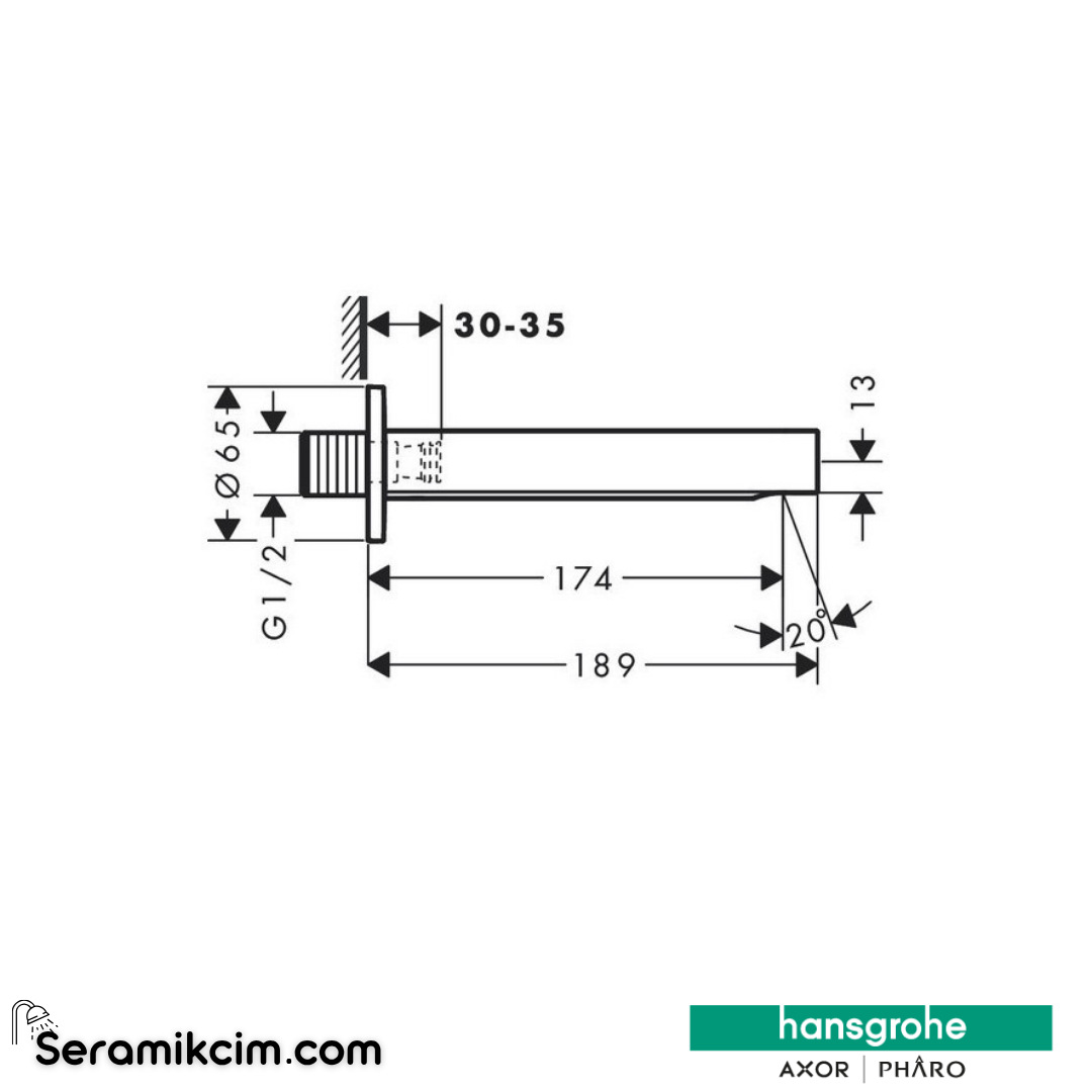 Hansgrohe Küvet Gagası 76410000 - 76410000