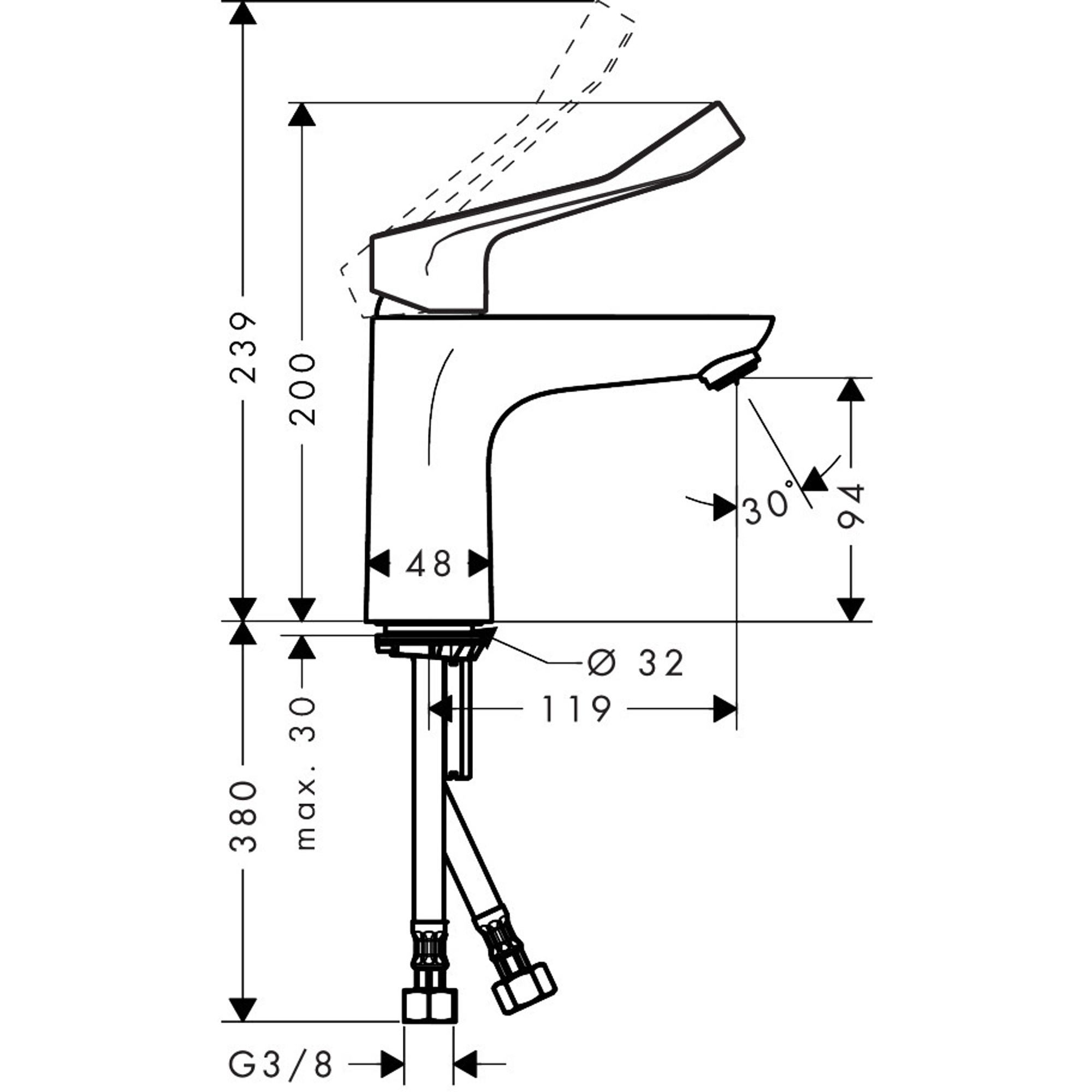 Hansgrohe Lavabo Bataryası Krom 31915000