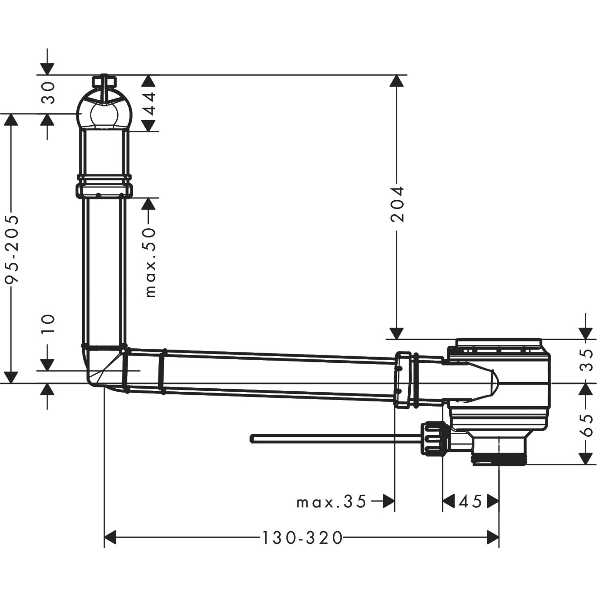 Hansgrohe Lavabo Gider ve Taşma Seti Kumanda Çubuklu 50005000