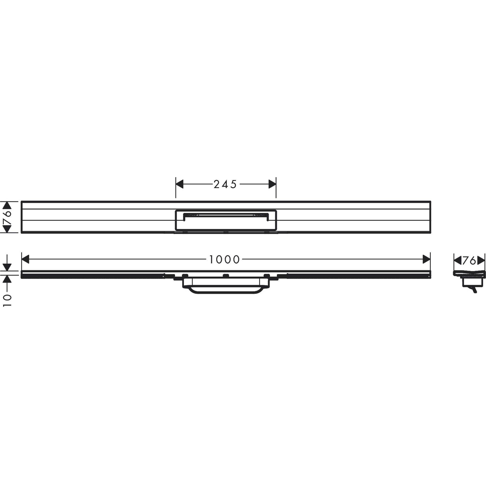 Hansgrohe Linear Duş Kanalı 100 Cm Kesil Eviye Bataryası Duvara Montaj 56053670