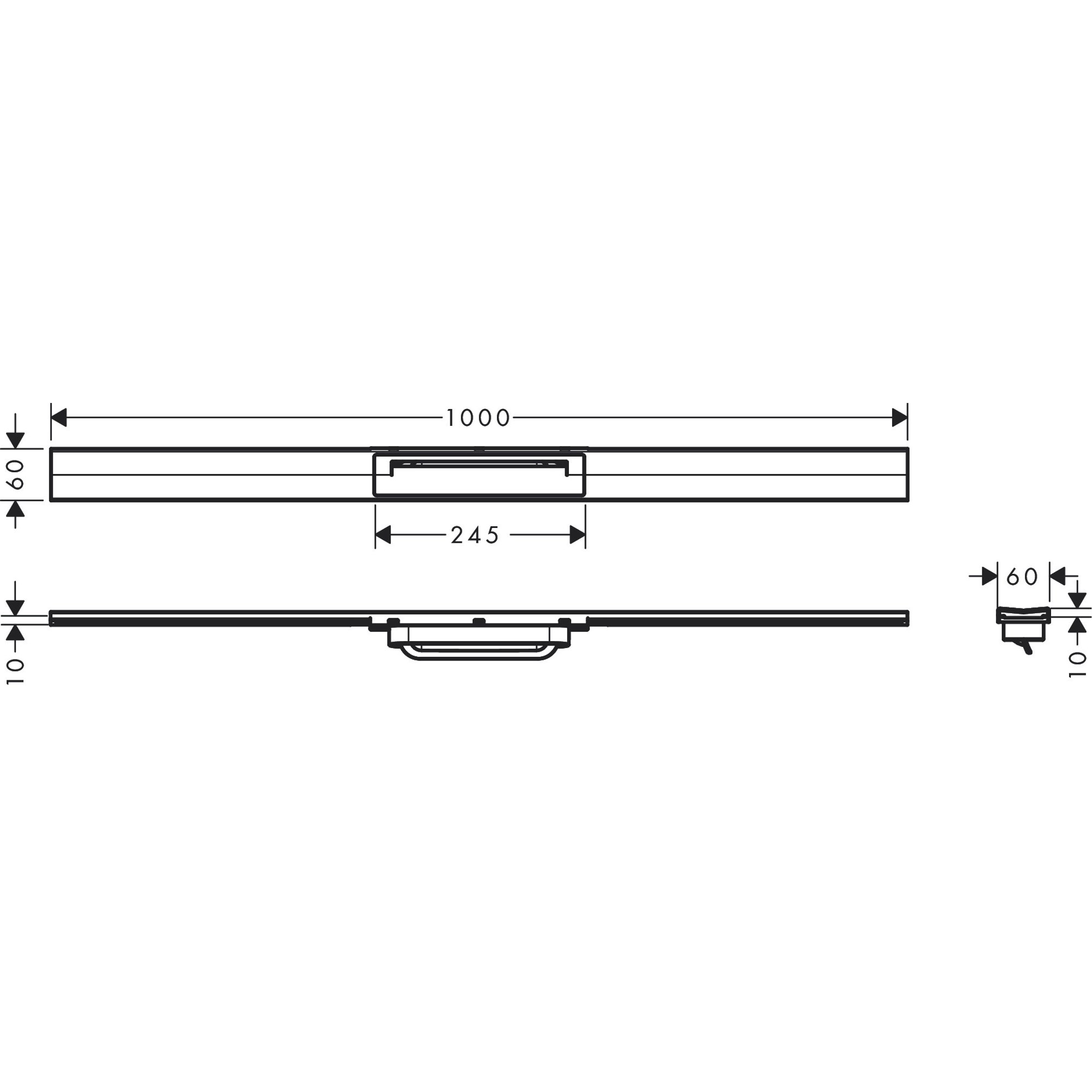 Hansgrohe Linear Duş Kanalı 100 Cm Kesil Eviye Bataryası Serbest Kurulum İçin 56046340