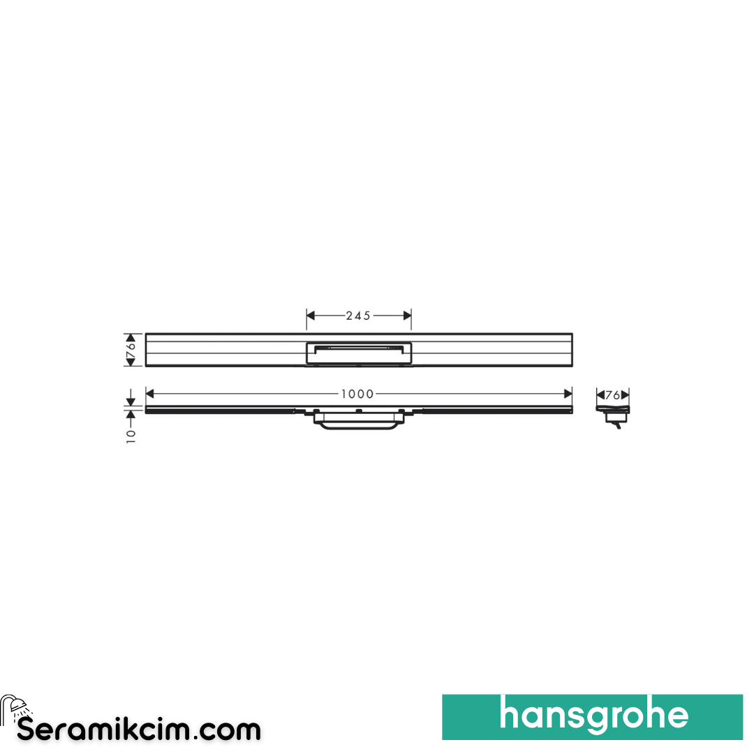 Hansgrohe Linear Duş Kanalı 100 Cm Kesilebilir Mat Bronz 56053140