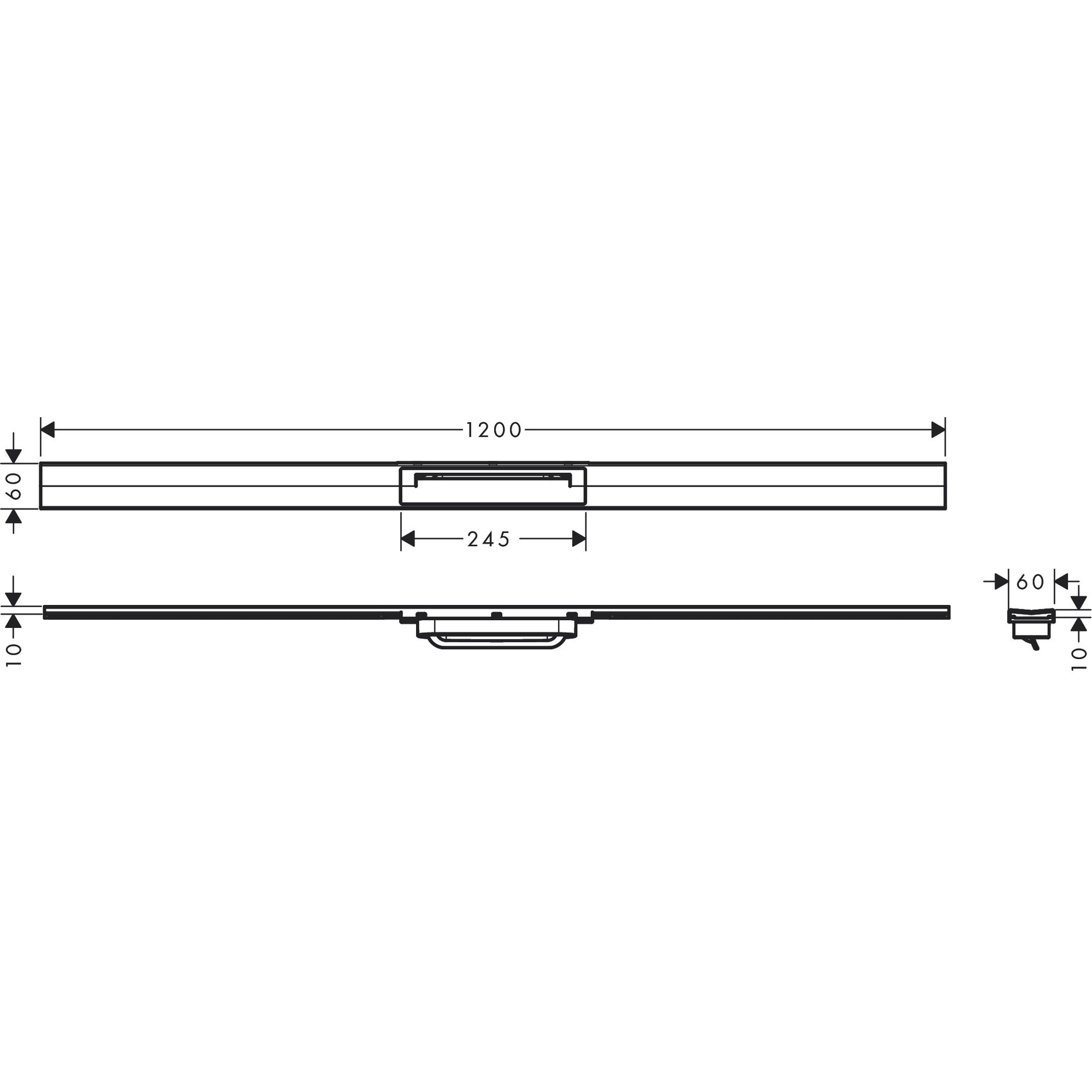 Hansgrohe Linear Duş Kanalı 120 Cm Kesil Eviye Bataryası Serbest Kurulum İçin Mat Beyaz 56047000
