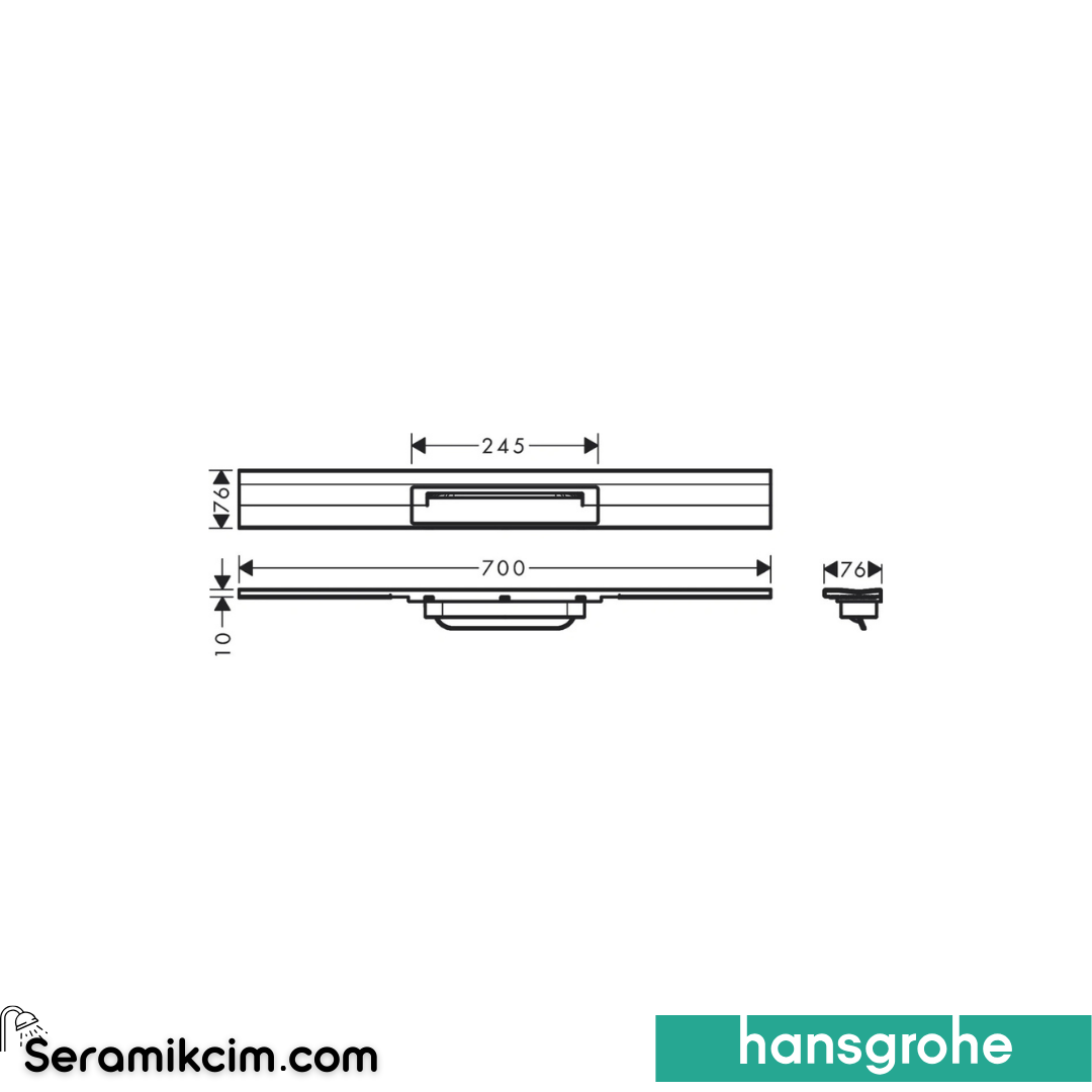 Hansgrohe Linear Duş Kanalı 70 Cm Kesilbilir Parlak Altın 56050990