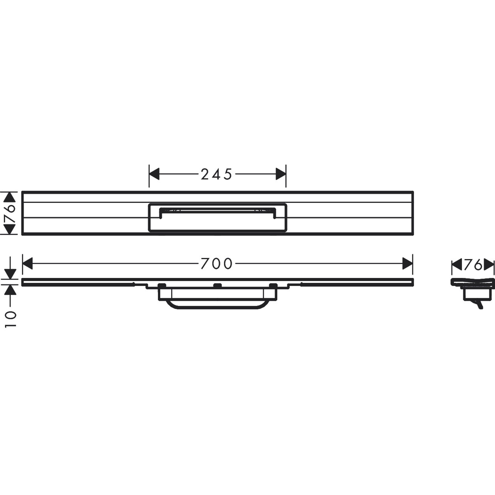 Hansgrohe Linear Duş Kanalı 70 Cm Kesil Eviye Bataryası Duvara Montaj 56050340