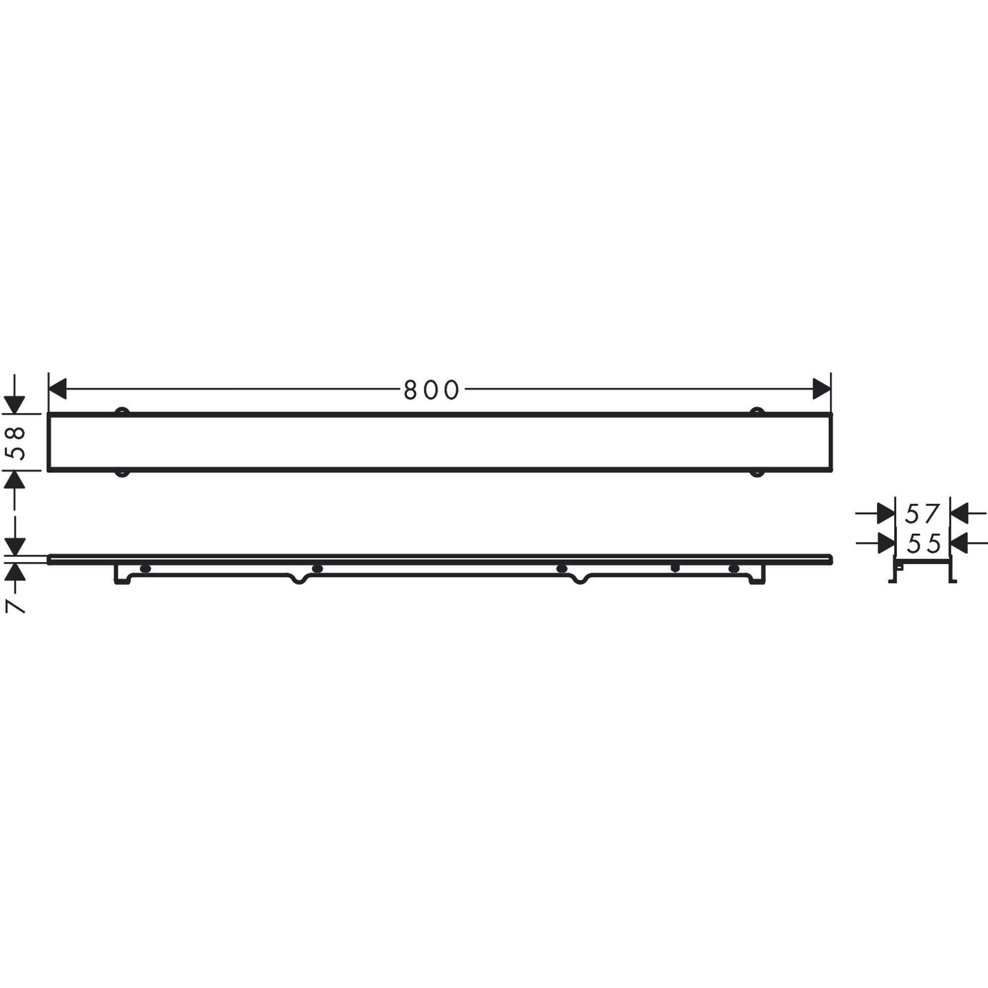 Hansgrohe Linear Duş Kanalı 70 Cm Seramik Kaplanabilir, Kesil Eviye Bataryası Uzatma İle 56030000