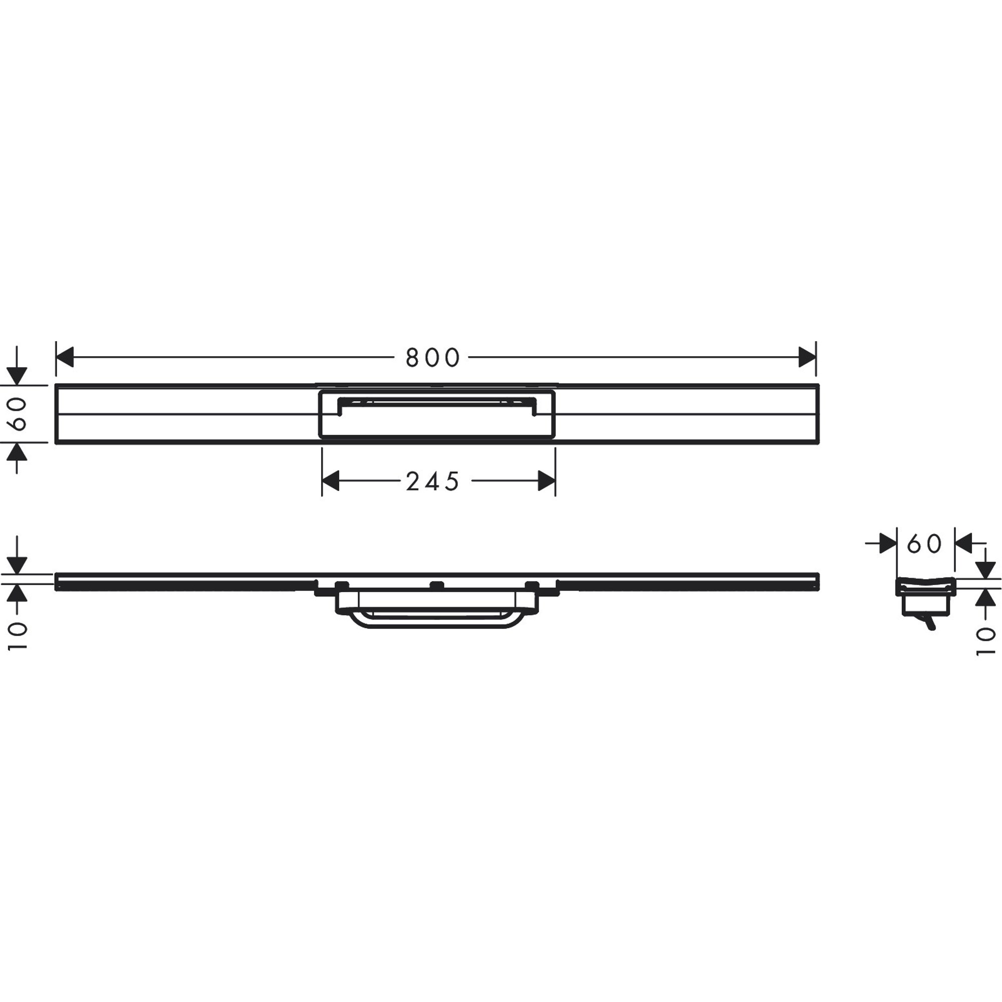 Hansgrohe Linear Duş Kanalı 80 Cm Kesil Eviye Bataryası Serbest Kurulum İçin 56044990