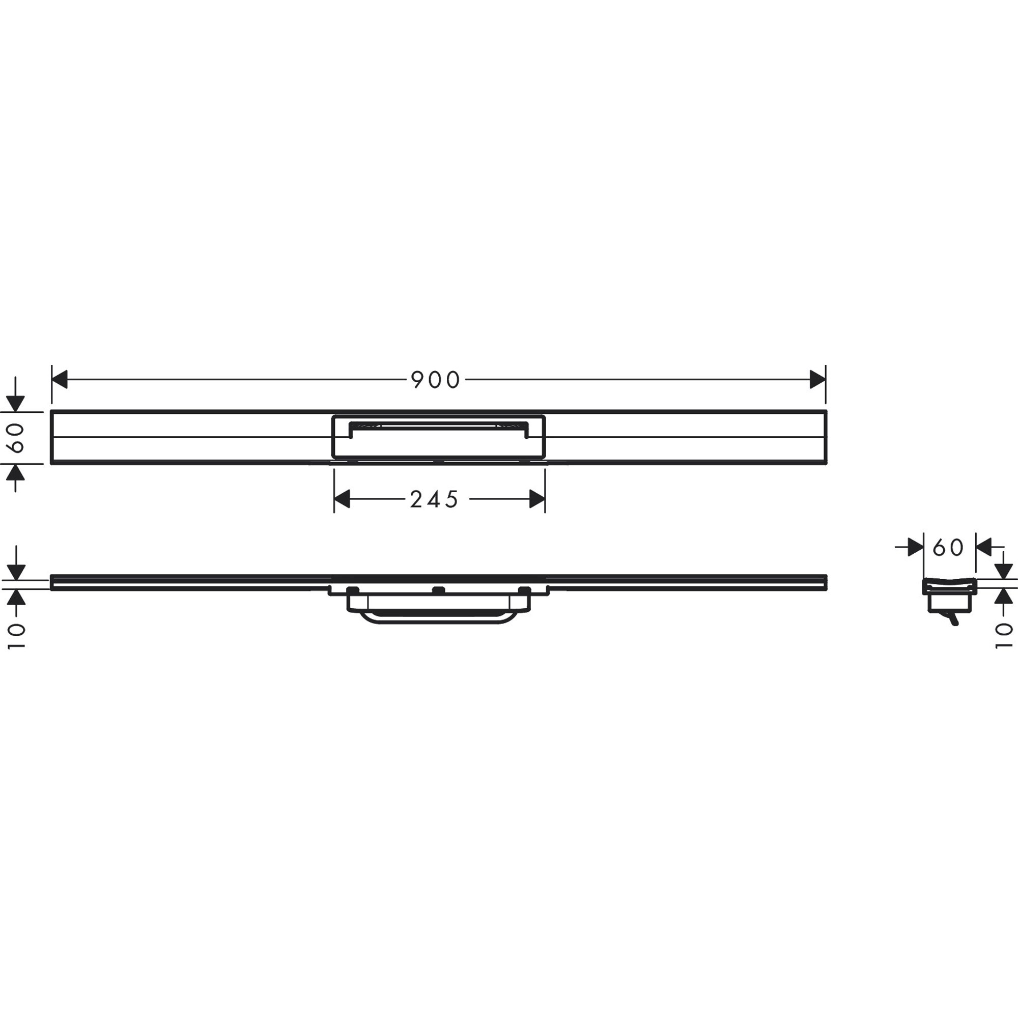 Hansgrohe Linear Duş Kanalı 90 Cm Kesil Eviye Bataryası Serbest Kurulum İçin 56045140