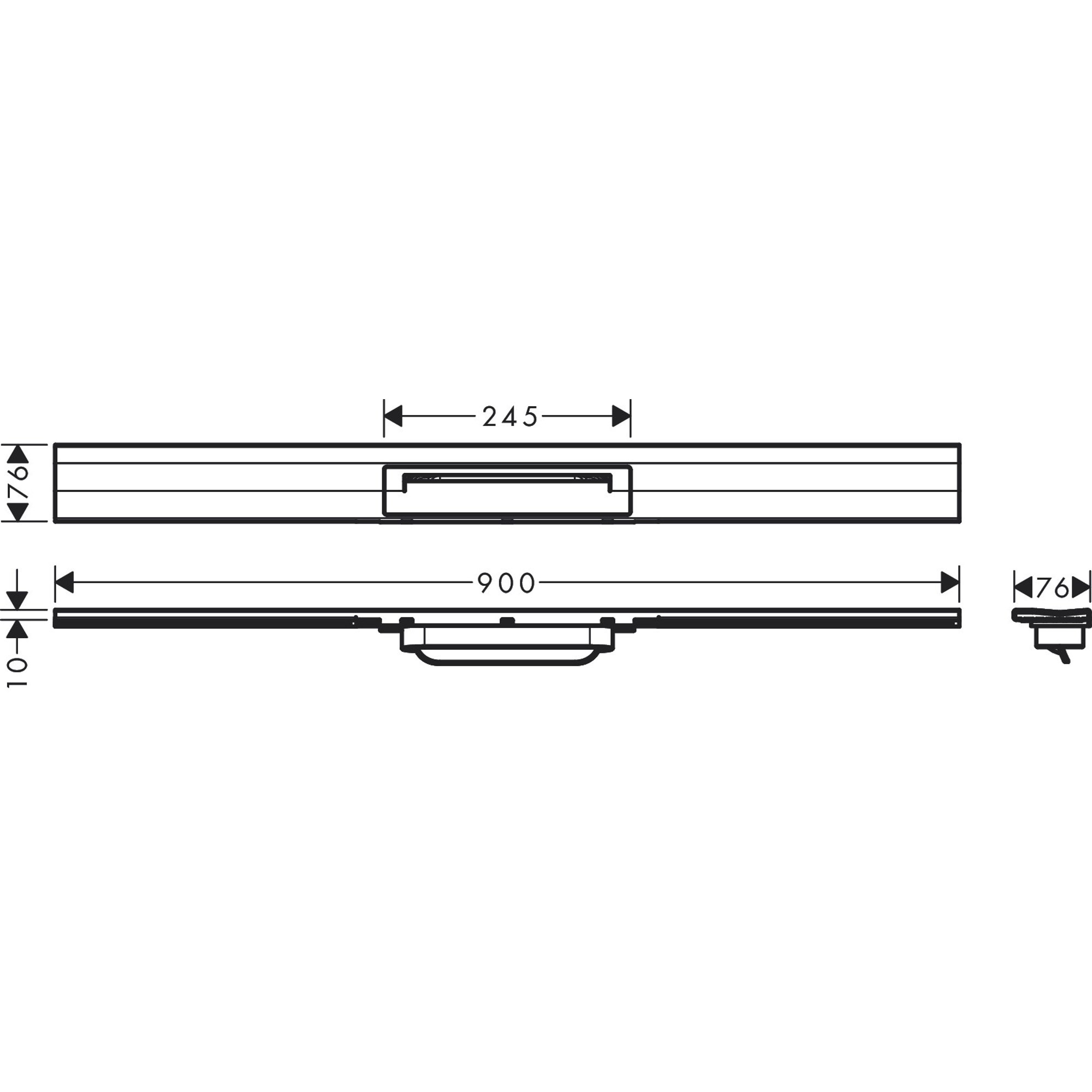 Hansgrohe Linear Duş Kanalı 90 Cm Kesil Eviye Bataryası Duvara Montaj 56052140