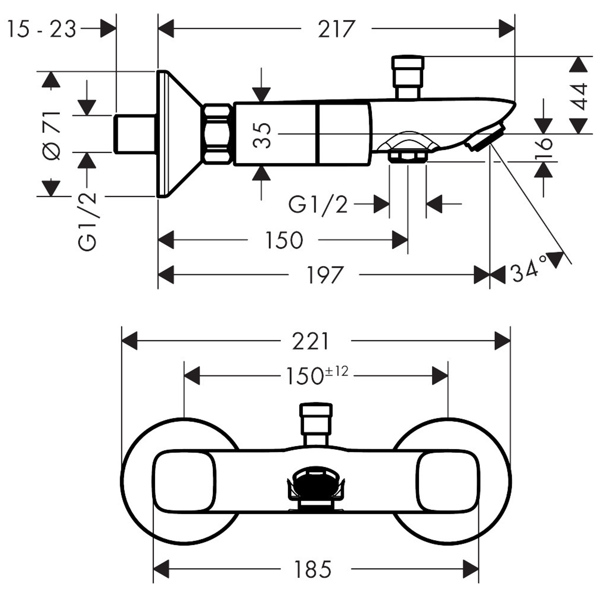 Hansgrohe Logis 2-Volanlı Banyo Bataryası 71243000