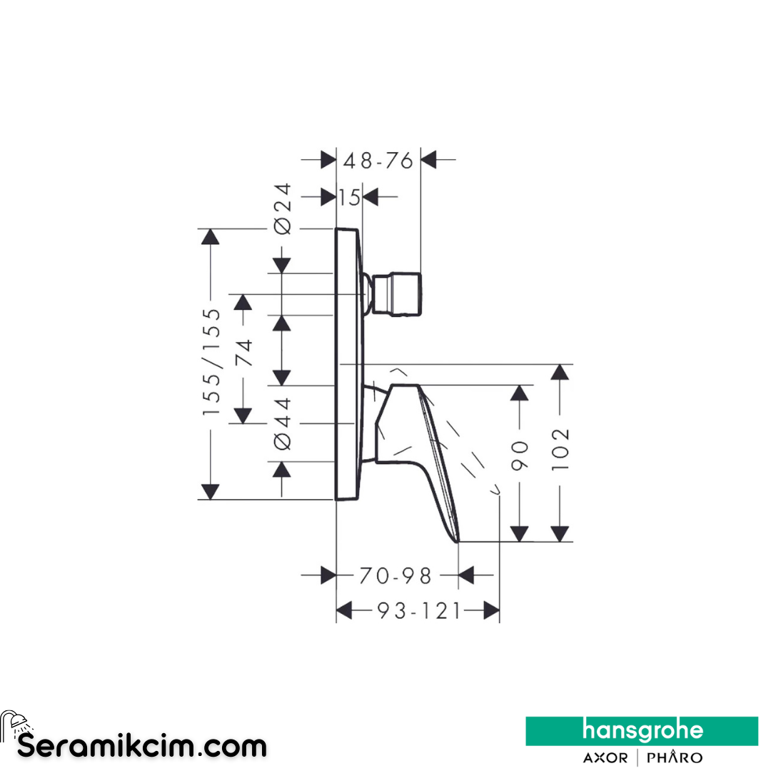 Hansgrohe Logis Ankastre Banyo Bataryası Krom 71405000