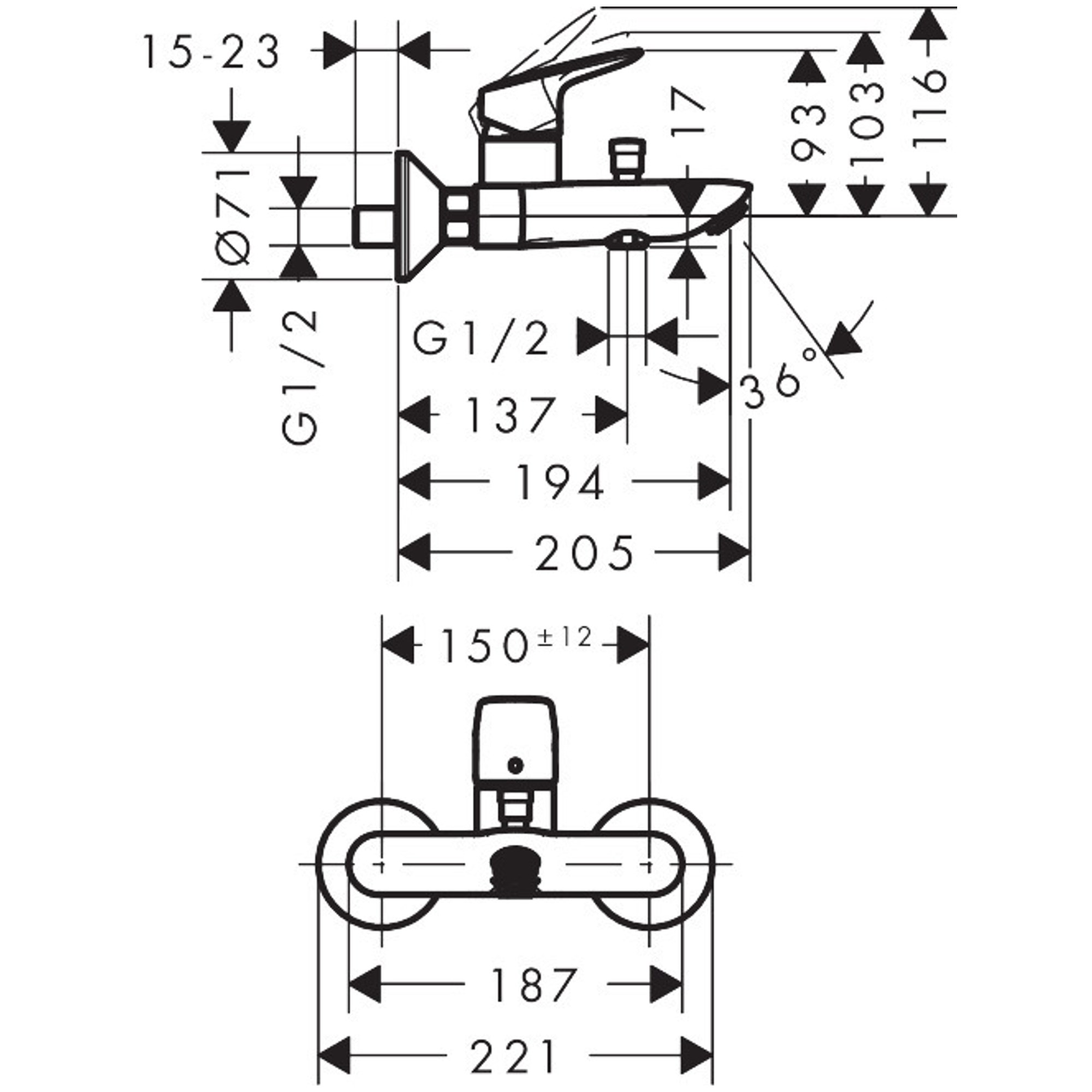 Hansgrohe Logis Banyo Bataryası 2 Akışlı 71401670