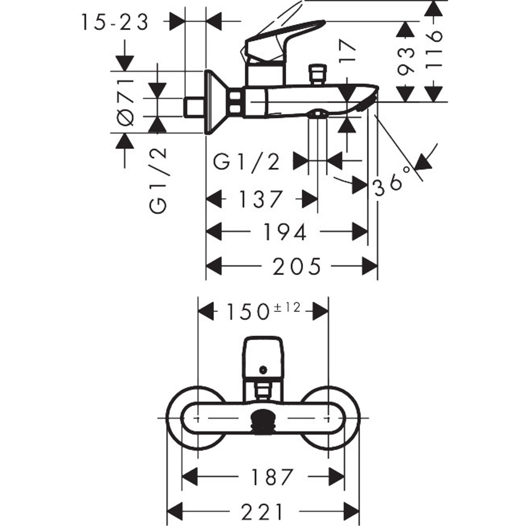 Hansgrohe Logis Banyo Bataryası 71400670