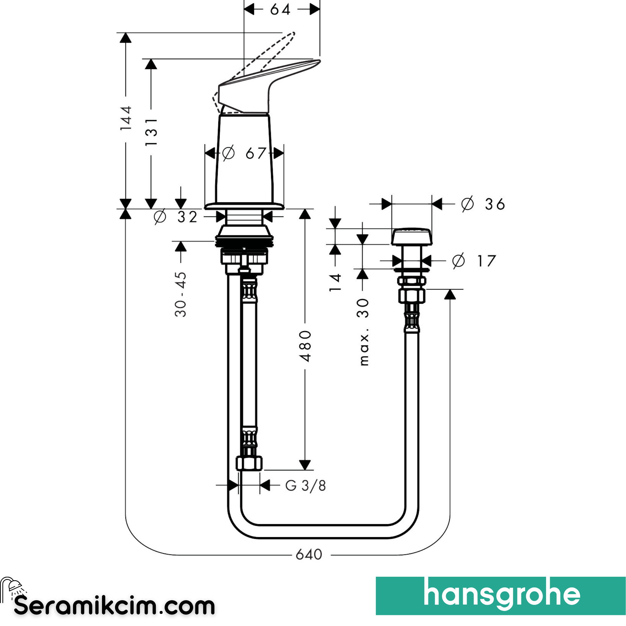 Hansgrohe Logis Bidet Seti Dikey Sprey İle 71629000